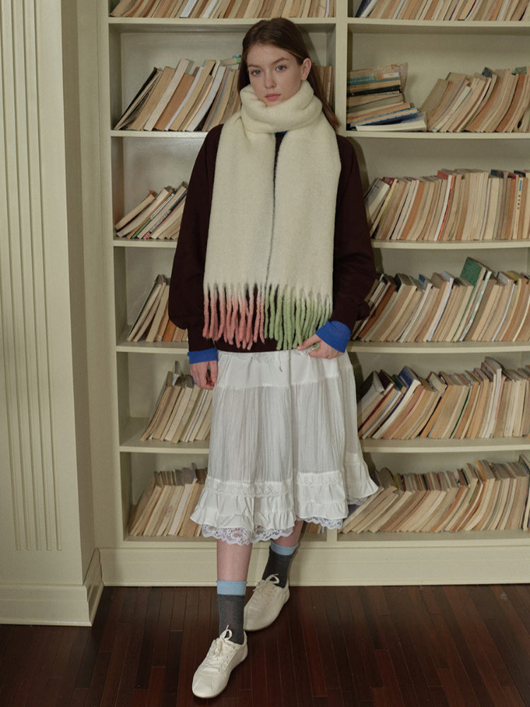 Artisan Dip-Dye Wool Blend Scarf