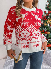 Classic Red Fair Isle Reindeer Christmas Sweater