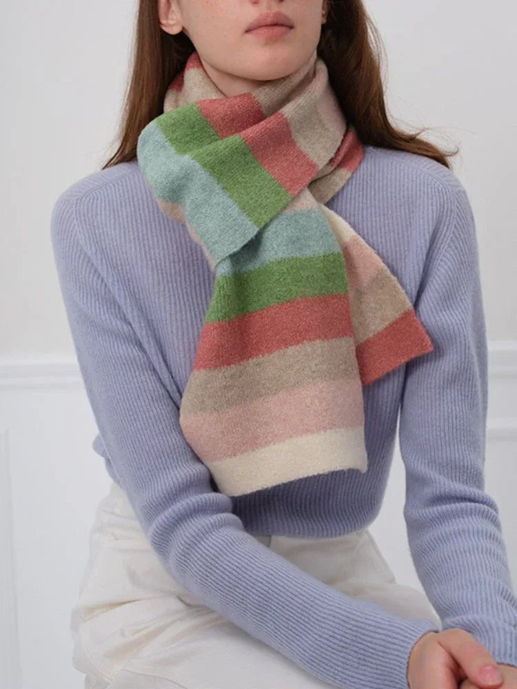 Soft Arctic Velvet Rainbow Scarf - View 6 | TEVQA