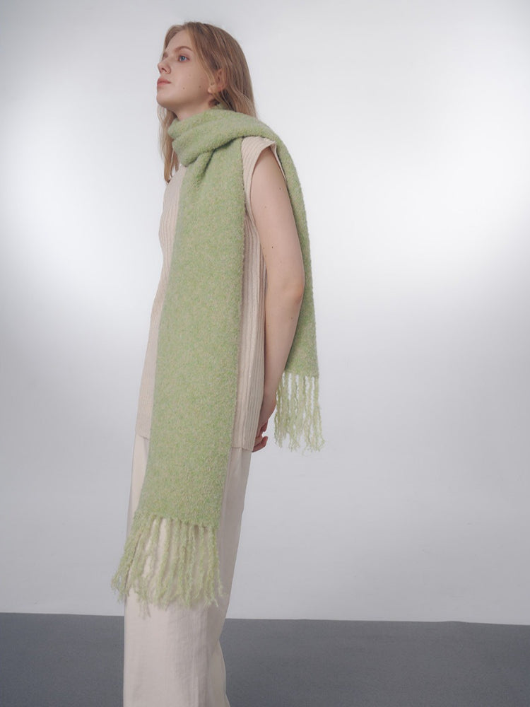 Korean Chic Bouclé Wool Blend Scarf