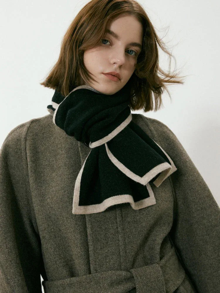 Contrast trim knit scarf - View 7 | TEVQA