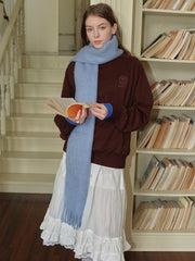 Clean Girl Aesthetic Alpaca Mohair Blend Scarf