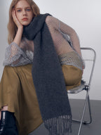 Korean Chic Bouclé Wool Blend Scarf