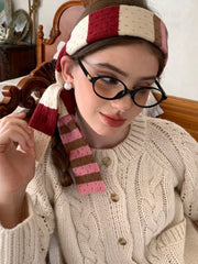Retro Striped Skinny Scarf - View 6 | TEVQA