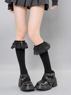 Gothic Lace Knee High Socks with Charm - View 7 | TEVQA