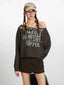 Vintage Charcoal Distressed Off-Shoulder Sweatshirt - TEVQA
