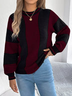 Vertical Stripe Knit Sweater - View 8 | TEVQA