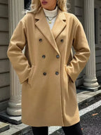 The Clara Classic Double-Breasted Coat - TEVQA