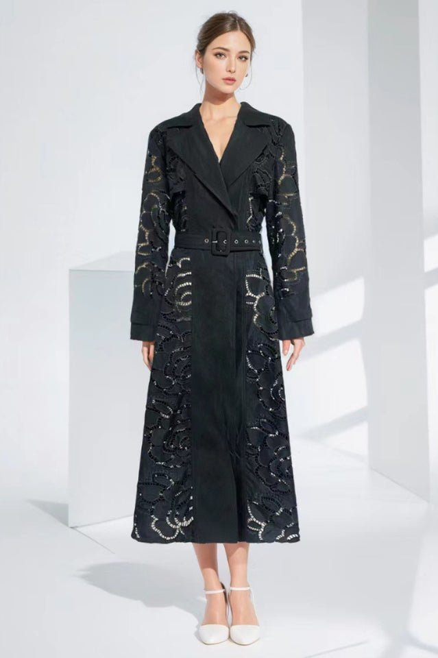Arthur Embroidered Trench Coat - Tevqa