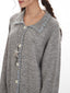 Retro Contrast Stitch Grey Cardigan - View 6 | TEVQA