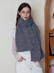 Chunky knit cable scarf - View 7 | TEVQA