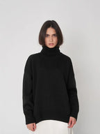 Classic oversized high neck knit sweater - View 20 | TEVQA