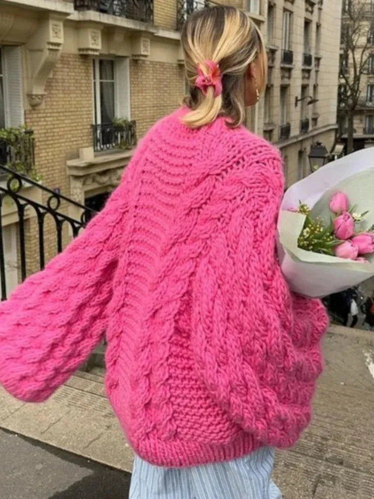 Chunky cable knit sweater - View 8 | TEVQA