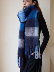 Extra Long Plaid Scarf - View 8 | TEVQA
