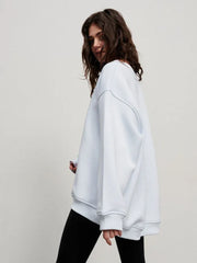 Ultimate Oversized Fleece Crew Neck Sweatshirt - TEVQA