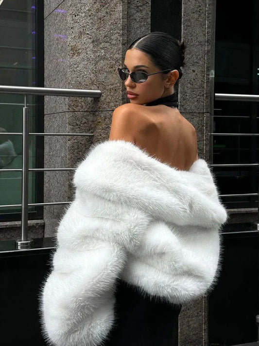 Aspen Luxe Cropped Faux Fur Jacket - TEVQA