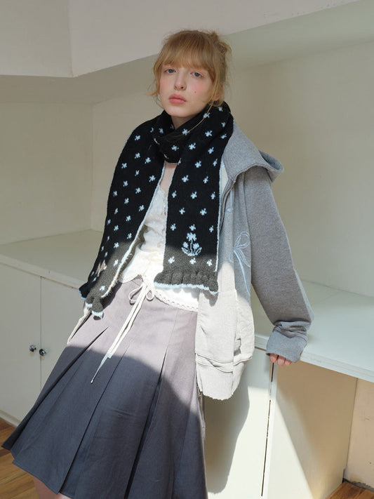 Wool Blend Jacquard Knitted Scarf