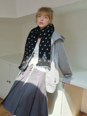 Wool Blend Jacquard Knitted Scarf