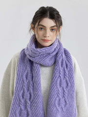 Vintage Rose Cable Knit Scarf - TEVQA