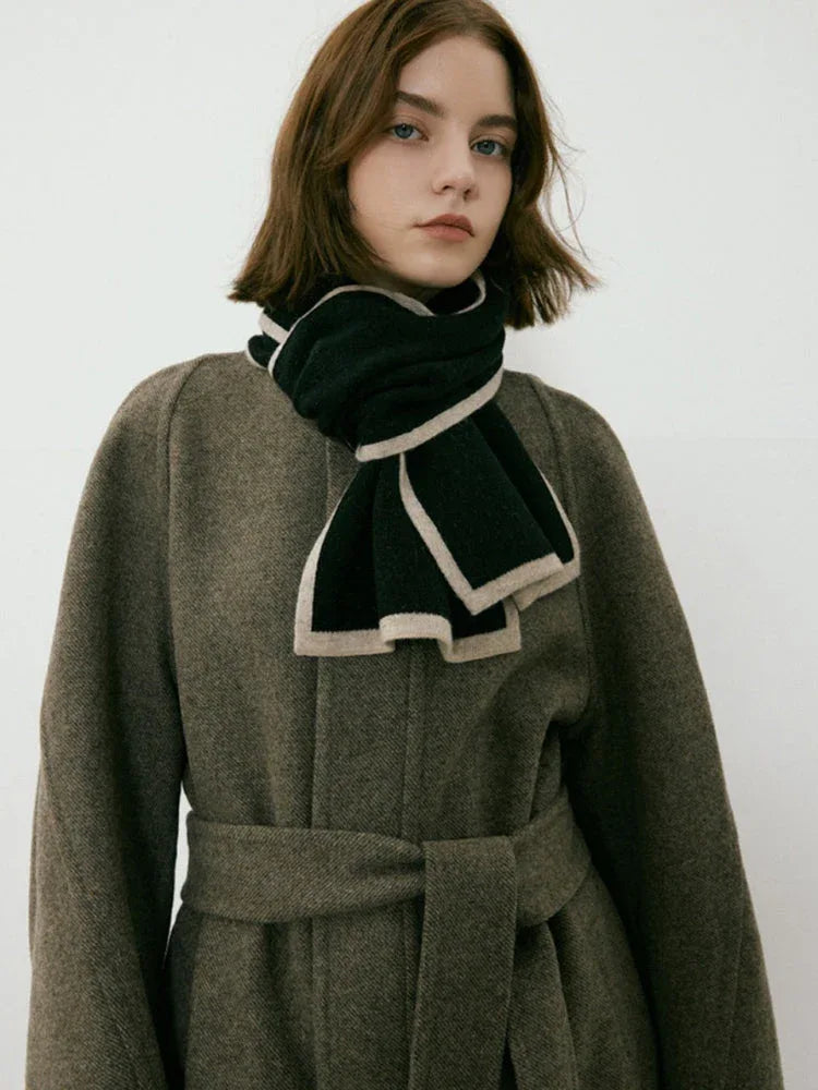 Contrast trim knit scarf - View 6 | TEVQA
