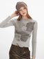 Y2K Pixelated Bear Graphic Long Sleeve Tee - TEVQA