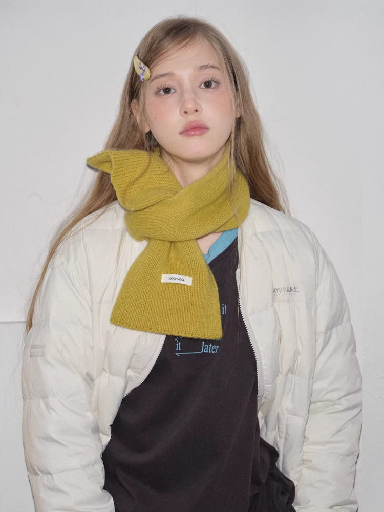 100% Wool Pull-Through Scarf Mustard Yellow