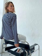 Classic Striped Long Sleeve T-Shirt - View 12 | TEVQA