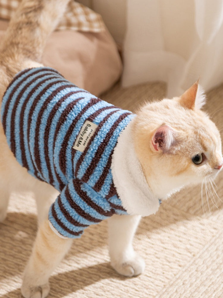 Red striped polar fleece pet vest - View 6 | TEVQA