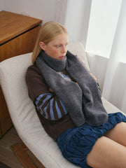 Pure 100% Wool Solid Knit Scarf