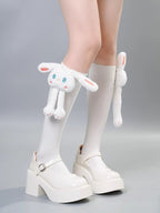 Knee high socks with detachable monster doll accessory - View 7 | TEVQA