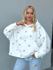 Butterfly Bow Print Oversized Hoodie - 12 - 29