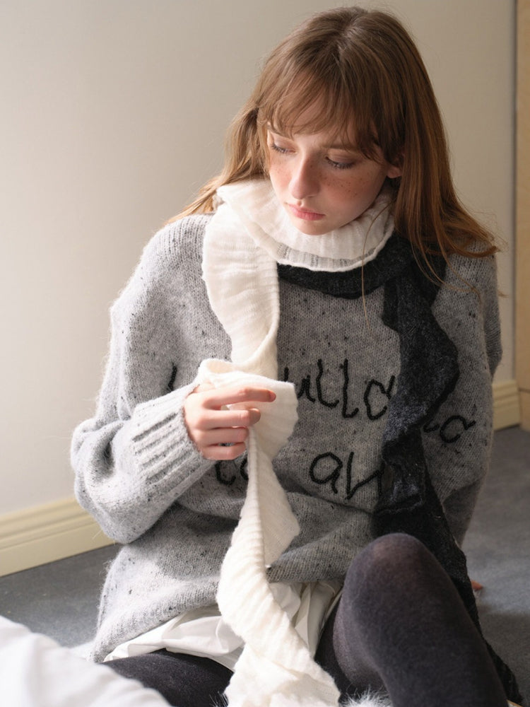 Y2K Vintage Style Ruffled Skinny Scarf