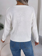 Grey and white cable knit heart sweater - View 19 | TEVQA