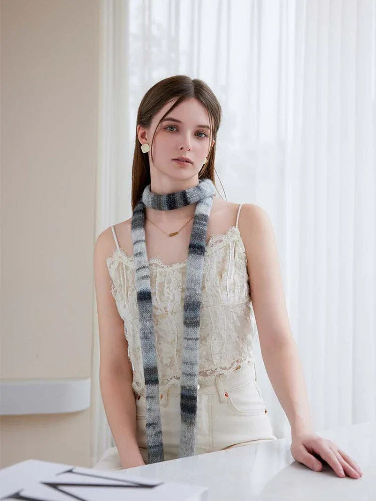 Y2K Gradient Skinny Scarf - TEVQA
