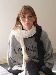 Y2K Vintage Style Ruffled Skinny Scarf