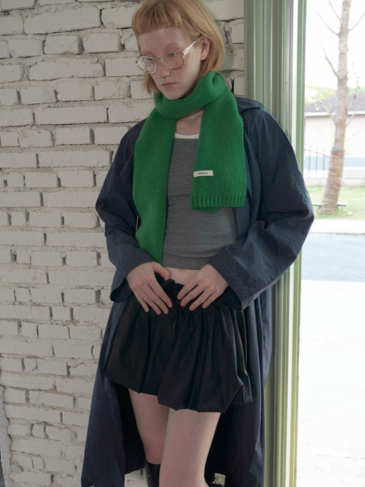 100% Wool Knitted Scarf Solid Red Warm Neck Wrap