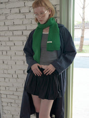 100% Wool Knitted Scarf Solid Red Warm Neck Wrap