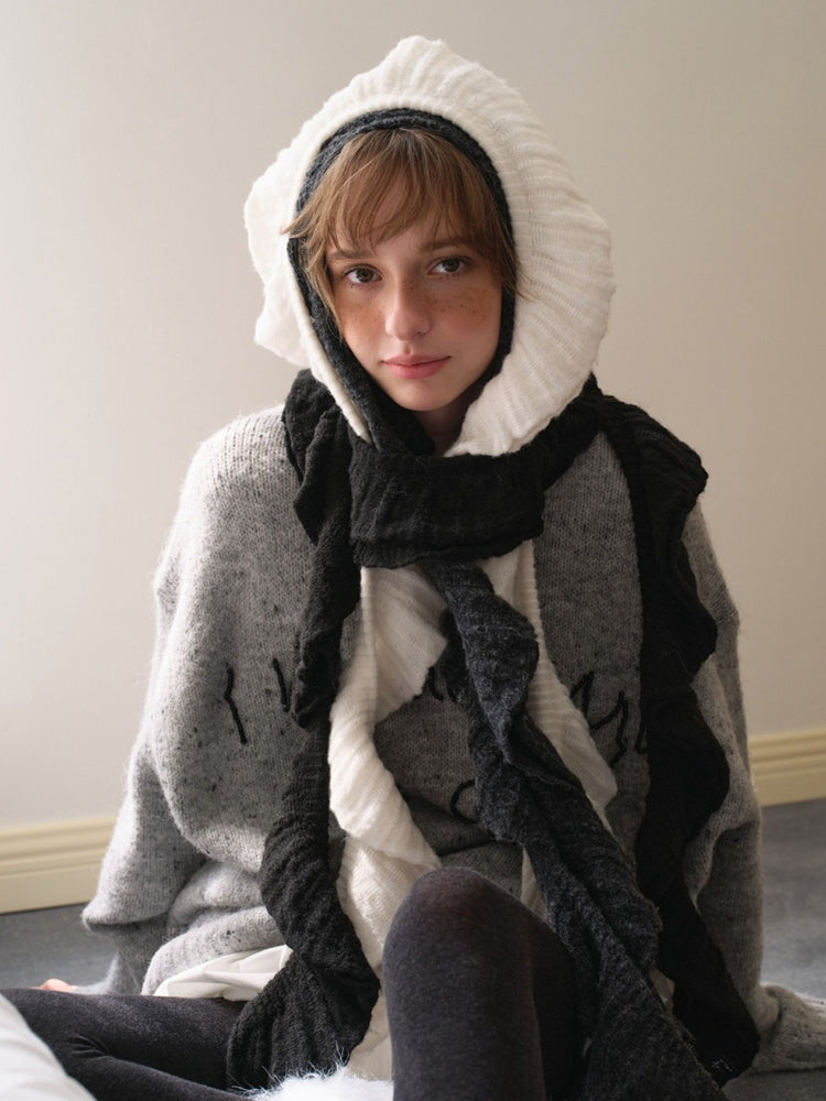 Y2K Vintage Style Ruffled Skinny Scarf