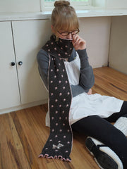 Wool Blend Jacquard Knitted Scarf