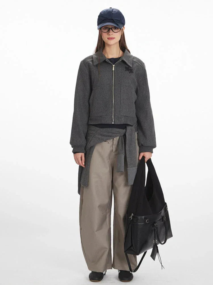 Vintage American Aesthetic Cropped Jacket - TEVQA Main image