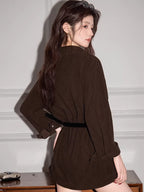 Corduroy Button Down Shirt Jacket with Pockets - View 6 | TEVQA