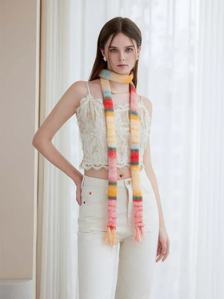 Y2K Gradient Skinny Scarf - TEVQA