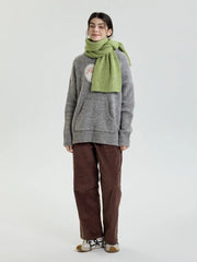 Y2K Star Accent Ribbed Knit Scarf - TEVQA
