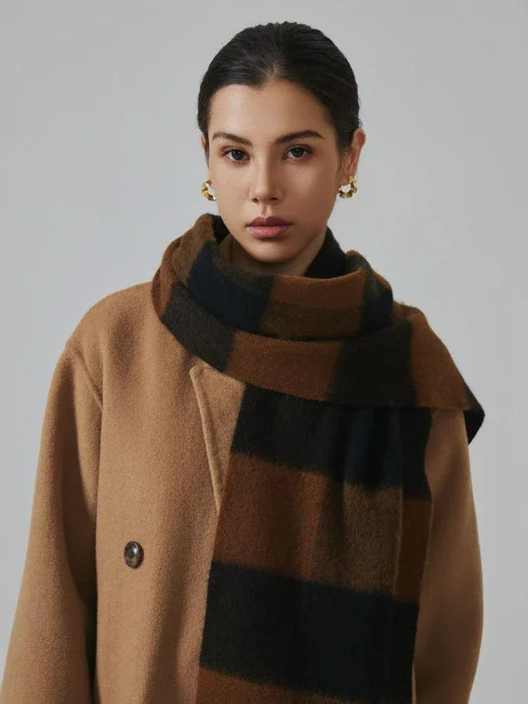 100% Lambswool Plaid Scarf - View 10 | TEVQA