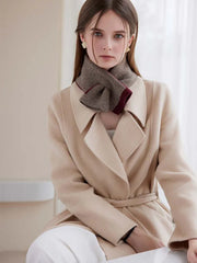 Two-tone knit cross scarf - View 23 | TEVQA