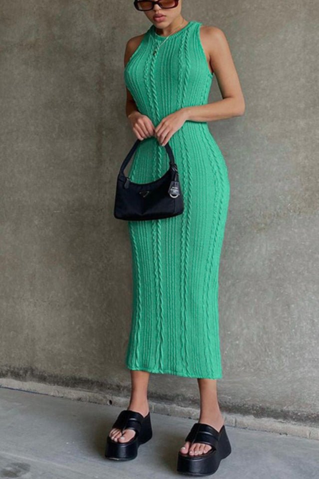 Cable Knit Dress - Tevqa