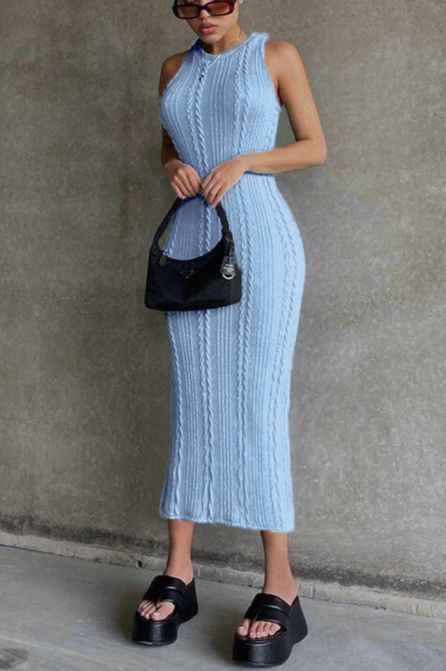 Cable Knit Dress - Tevqa