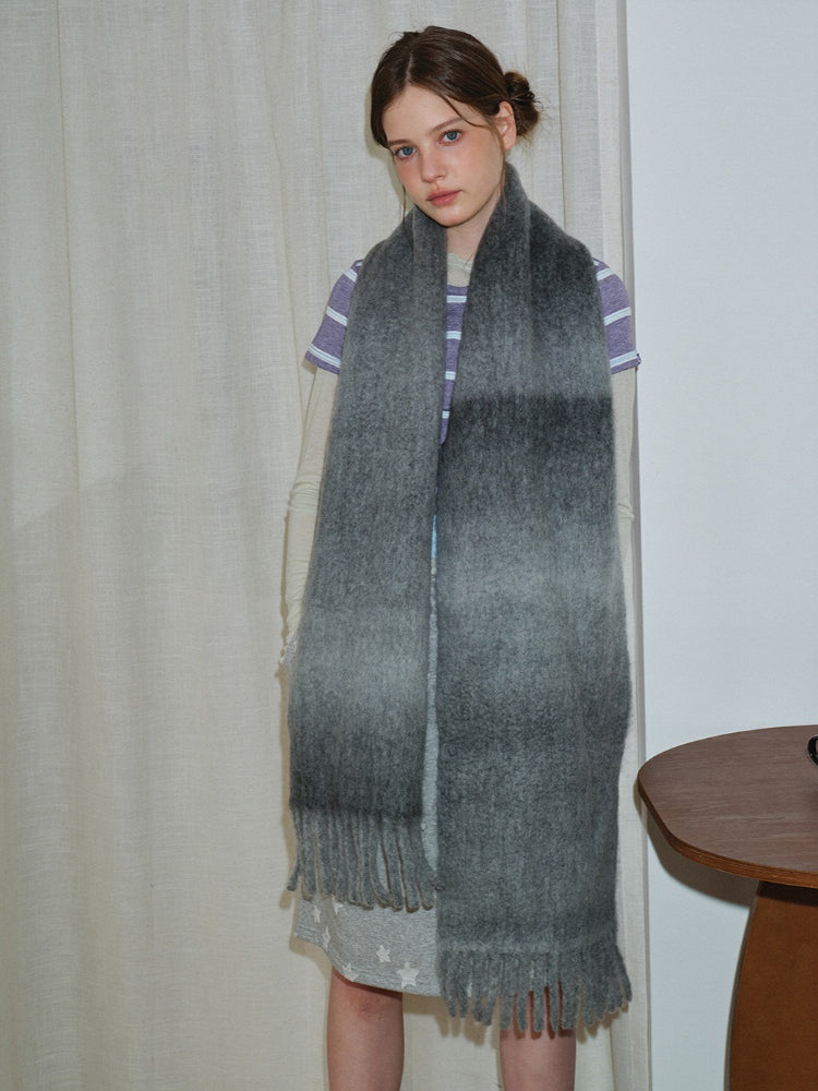 Ombré Wool Blend Gradient Scarf