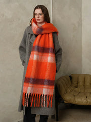 Oversized Plaid Scarf - View 9 | TEVQA