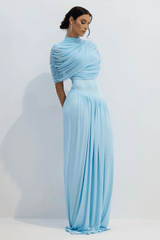 Catherine Asymmetrical Pleated Maxi Dress - Tevqa